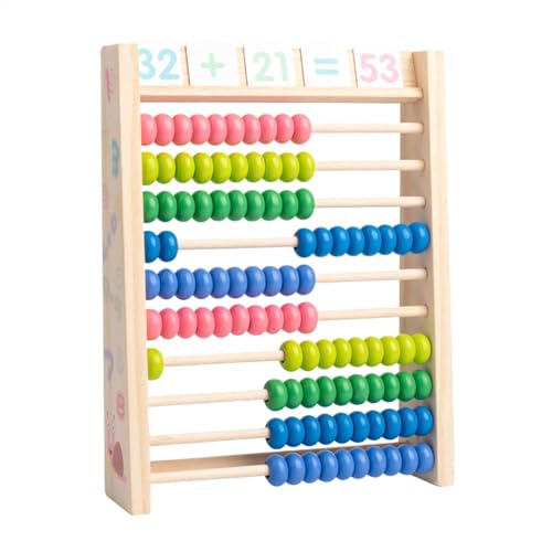Generisch Abacus Board - Abacus Toy | 10 Zeilen Holzrahmen Abakus | Kinder Lernen Spielzeug | farbenfrohe Abakus -Board Arithmetikrahmen, Grundschulversorgung mit 100 Perlen für Mädchen Kinder von Generisch