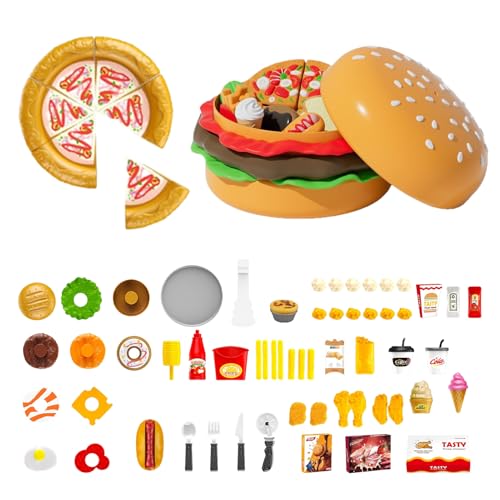 Abnehmbares Fast-Food-Spielset,Farbiges Lernspielzeug Küche | Wiederverwendbares Lernspielzeug zur Förderung der Feinmotorik für und Mädchen Abnehmbares Fast-Food-Spielset,Farbiges Lernspielzeug Küche | Wiederverwendbares Lernspielzeug zur Förderung der Feinmotorik für und Mädchen von Generisch