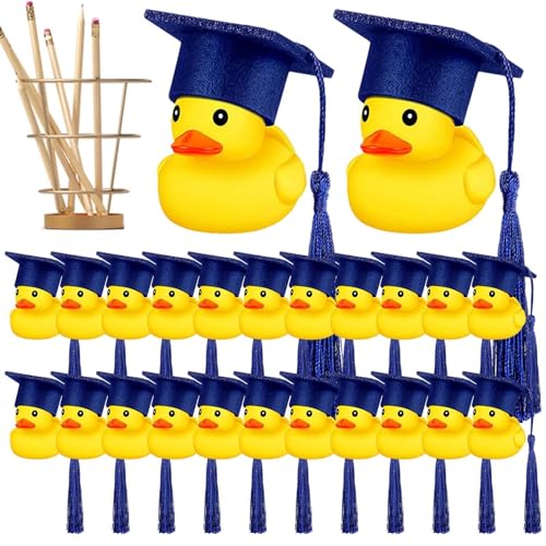 Abschluss-Hut-Enten - Gummi--Soft-Abschluss-Enten Mit Schwarzem Hut,Niedliche Abschlussgeschenke Für Kinderduschen, Geburtstagsfeiern, Abschlussfeiern von Generisch