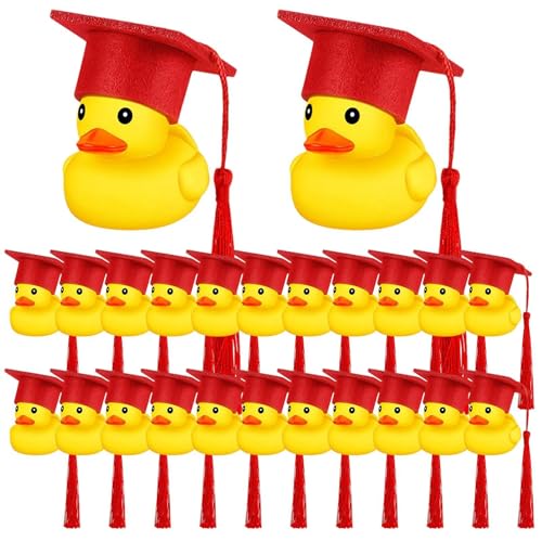 Abschluss-Hut-Enten - Gummi--Soft-Abschluss-Enten Mit Schwarzem Hut,Niedliche Abschlussgeschenke Für Kinderduschen, Geburtstagsfeiern, Abschlussfeiern von Generisch