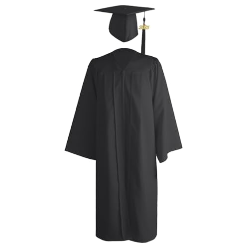 Abschluss Talar mit Hut Abschluss Talar Doktorhut und Quaste Abitur 2025 Geschenke Abschlusskleider Absolventenhut für Hochschule Bachelor Akademischer Talar Kostüm Absolventen Herren Damen von Generisch