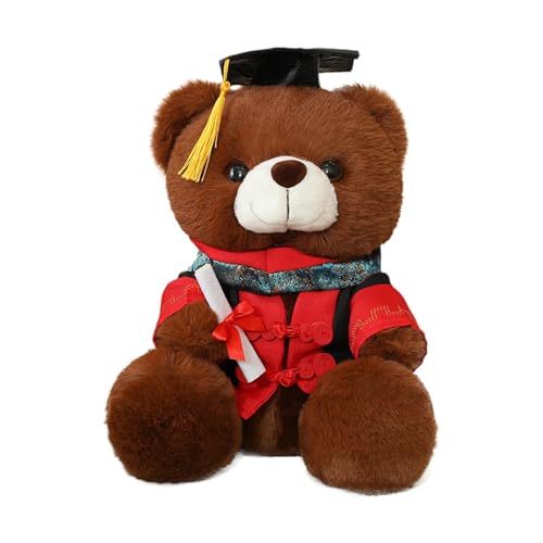 Abschlussbär Plüsch, Abschlussbär Stofftiere, Weicher Bärplüsch, Stofftierpuppe mit & Zertifikat, 28 cm süß bezaubernd für Manninnen Mädchen Glückwunsch Party von Generisch