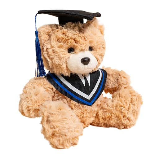 Abschlussbär - Plüschgefüllte Tierpuppe | Soft Huggable Toy mit Mütze und für die High School College Freunde Feiern Geschenke Party Dekoration, Keepsake Souvenir, 9.84x7,87x5,91 Zoll von Generisch