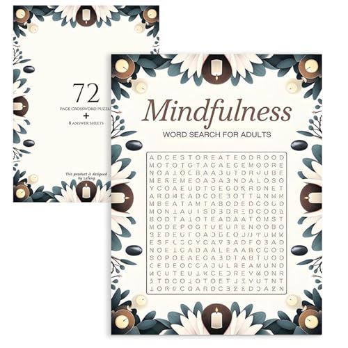 Achtsamkeits-Wortsuche | Wortsuchrätsel für Erwachsene | Entspannende Puzzles für positives Denken, Stressabbau und mentales Spiel, vielseitiges beruhigendes Entspannungsspiel, Meditationswerkzeug für Achtsamkeits-Wortsuche | Wortsuchrätsel für Erwachsene | Entspannende Puzzles für positives Denken, Stressabbau und mentales Spiel, vielseitiges beruhigendes Entspannungsspiel, Meditationswerkzeug für von Generisch