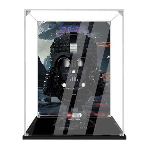Acryl Display Case für Lego 75304 Darth Vader Helmet – Staubdichte Vitrine mit UV-Schutz – Kompatible Aufbewahrungsbox für Star Wa*rs Helm – Geschenk für Lego Fans & Sammler (Background A) von Generisch