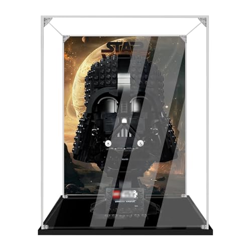 Acryl Display Case für Lego 75304 Darth Vader Helmet – Staubdichte Vitrine mit UV-Schutz – Kompatible Aufbewahrungsbox für Star Wa*rs Helm – Geschenk für Lego Fans & Sammler (Background B) von Generisch