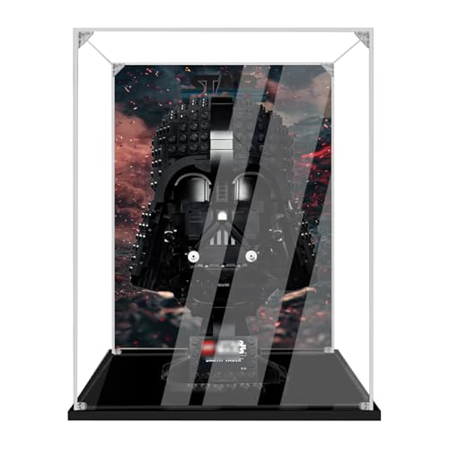 Acryl Display Case für Lego 75304 Darth Vader Helmet – Staubdichte Vitrine mit UV-Schutz – Kompatible Aufbewahrungsbox für Star Wa*rs Helm – Geschenk für Lego Fans & Sammler (Background C) von Generisch
