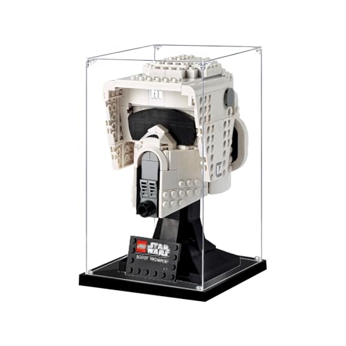 Acryl Display Case für Lego 75305 Scout Trooper Helmet – Staubdichte Vitrine mit UV-Schutz – Kompatible Aufbewahrungsbox für Star Wa*rs Helm – Geschenk für Lego Fans & Sammler (2mm) von Generisch
