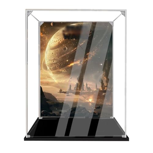 Acryl Display Case für Lego 75305 Scout Trooper Helmet – Staubdichte Vitrine mit UV-Schutz – Kompatible Aufbewahrungsbox für Star Wa*rs Helm – Geschenk für Lego Fans & Sammler (Background B) von Generisch