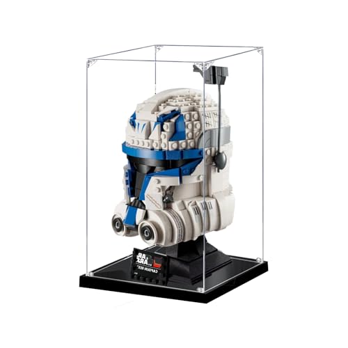 Acryl Display Case für Lego 75350 75349 Captain Rex Helmet – Staubdichte Vitrine mit UV-Schutz – Kompatible Aufbewahrungsbox für Star Wa*rs Helm – Geschenk für Lego Fans & Sammler (2mm) von Generisch