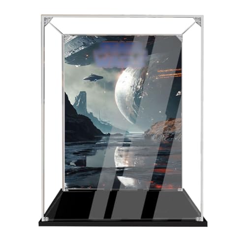 Acryl Display Case für Lego 75350 75349 Captain Rex Helmet – Staubdichte Vitrine mit UV-Schutz – Kompatible Aufbewahrungsbox für Star Wa*rs Helm – Geschenk für Lego Fans & Sammler (Background A) von Generisch