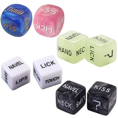 Acryl Glow-in-The-Dark English Dice Set, 6-seitige Adult Erotic Game Würfel Zubehör-DERB109 Acryl Glow-in-The-Dark English Dice Set, 6-seitige Adult Erotic Game Würfel Zubehör-DERB109 von Generisch