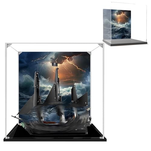 Acryl-Vitrine für Lego 10365 Black Pearl Ship, staubdichte Box, Aufbewahrungsbox, transparente Box, Displaybox, kompatibel mit 10365 (nur Box) (Hintergrund A) von Generisch