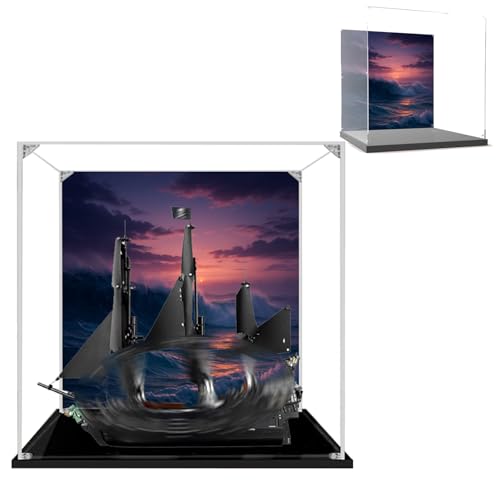 Acryl-Vitrine für Lego 10365 Black Pearl Ship, staubdichte Box, Aufbewahrungsbox, transparente Box, Displaybox, kompatibel mit 10365 (nur Box) (Hintergrund B) von Generisch