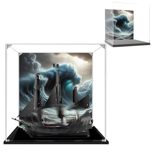 Acryl-Vitrine für Lego 10365 Black Pearl Ship, staubdichte Box, Aufbewahrungsbox, transparente Box, Displaybox, kompatibel mit 10365 (nur Box) (Hintergrund C) von Generisch