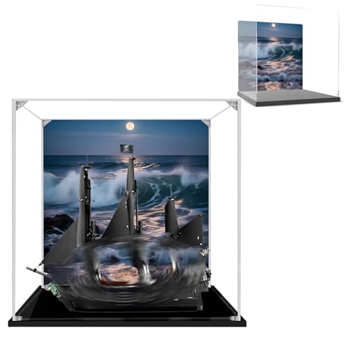 Acryl-Vitrine für Lego 10365 Black Pearl Ship, staubdichte Box, Aufbewahrungsbox, transparente Box, Displaybox, kompatibel mit 10365 (nur Box) (Hintergrund D) von Generisch