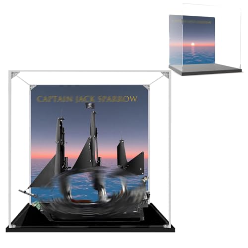 Acryl-Vitrine für Lego 10365 Black Pearl Ship, staubdichte Box, Aufbewahrungsbox, transparente Box, Displaybox, kompatibel mit 10365 (nur Box) (Hintergrund E) von Generisch