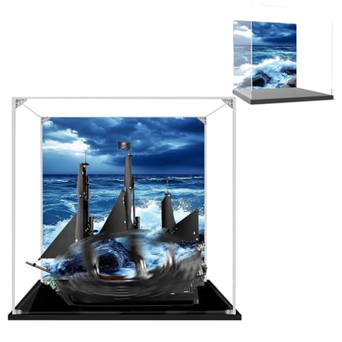 Acryl-Vitrine für Lego 10365 Black Pearl Ship, staubdichte Box, Aufbewahrungsbox, transparente Box, Displaybox, kompatibel mit 10365 (nur Box) (Hintergrund F) von Generisch
