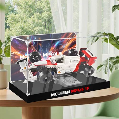 Acrylfiguren Display Box für LE-GO für 10330 McLarren MP4 Acryl Aufbewahrungsbox Staubdicht Transparent Box Custom Display Case Aufbewahrungsbox (Kein Modell) (Hintergrund C) von Generisch