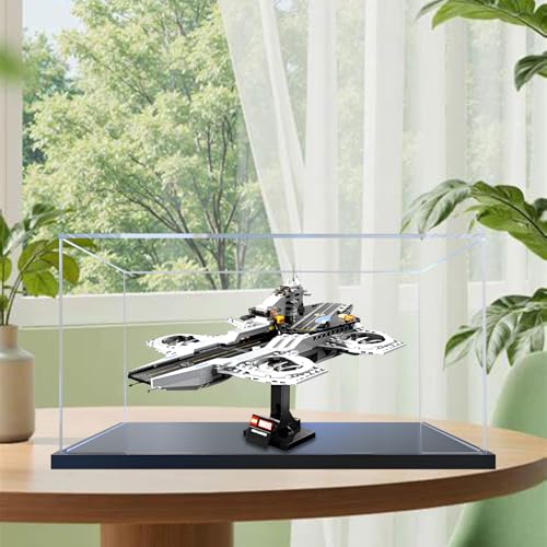 Acrylfiguren Display Box für LE-GO für 76295 für Sky Mothershiip Acryl Aufbewahrungsbox Staubdicht Transparent Box Benutzerdefinierte Vitrine Aufbewahrungsbox (kein Modell) (Schwarz) von Generisch