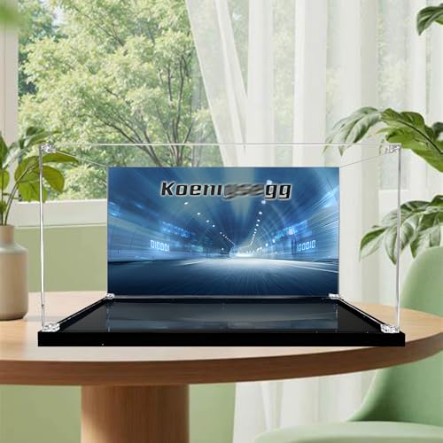 Acrylfiguren Display Box für LE-GO für 76900 Koeniigsegg Jeesko Auto Acryl Aufbewahrungsbox Staubdicht Transparent Box Custom Vitrine Aufbewahrungsbox (Kein Modell) (Hintergrund C) von Generisch