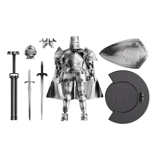 Action Figure, Medieval Knight Model, PP Material Multi-Jointed Movable Joints Flexible Rotating Head Figurine for Kids Adults Collectors, 5.51x5.2 Inches von Generisch