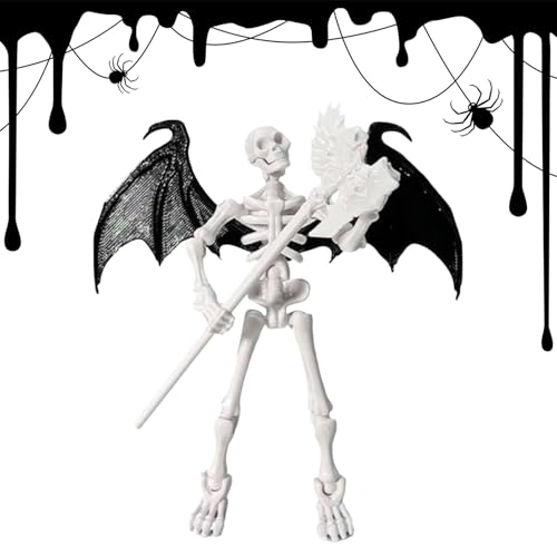 Actionfigur Skelett - 5,12 Zoll bewegbares artikuliertes Spielzeug für kreatives Spiel, Sammler und Fotografie mit flexiblen Gelenken, Skelettmodell für Displayschrank, Bücherregal, Fensterbranche von Generisch