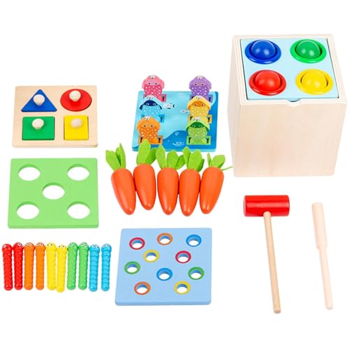 Activity Box - Tragbares Kinderspielzeug, Leichtes Matching Game Sorting | Langlebige Farberkennung Stapeling Geometrisches Board, Interactive Matching Game Carots Harvest für Kleinkind Activity Box - Tragbares Kinderspielzeug, Leichtes Matching Game Sorting | Langlebige Farberkennung Stapeling Geometrisches Board, Interactive Matching Game Carots Harvest für Kleinkind von Generisch