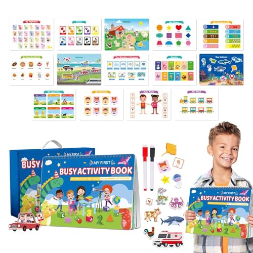 Activity Busy Book – Kindergarten pädagogische Aktivitäten Buch – Kindergarten Aktivitäten Lernen Stickerbücher für Zuhause, Reisen, Hotel von Generisch