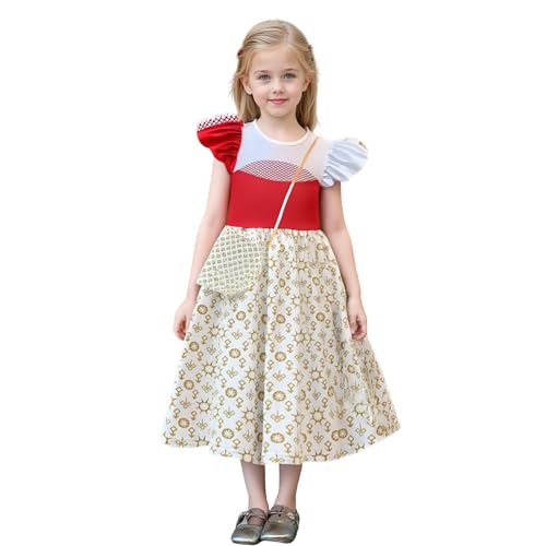 Addison Kostüm, Cosplay, Addison Cheerleader-Kleid mit Tasche, Cheerleader-Kostüm mit Arm-Dekoration für Halloween, Karneval, Party (Beige, 120) von Generisch