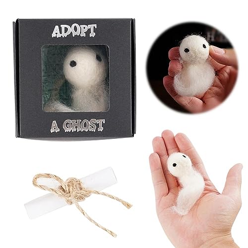 Adopt A Ghost - Super Süße Mini Plüsch Gefüllte Geisterpuppe mit winziger Schriftrolle, Halloween Wollfilz Gruselpuppe, Kreativ für Geisterliebhaber & Familie Freunde von Generisch