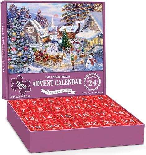 Advent Calendar 2023 Jigsaw Puzzles for Kids Adults, 24 Box Christmas Advent Calendar Puzzle, Christmas Puzzle Countdown Calendar, Funny Christmas Game Gift (A) von Generisch