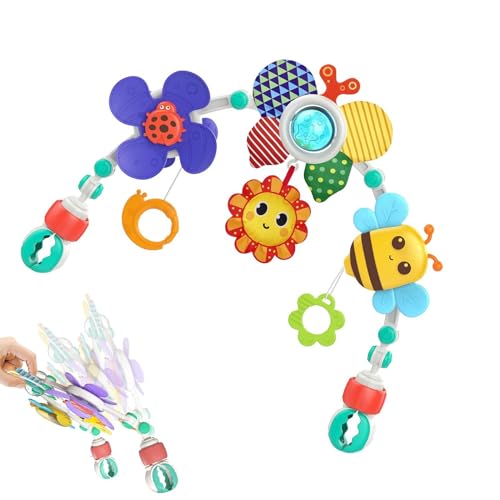 Aktivitäten für Autositz – Kinderwagenspielzeug mit faltbaren Spielen, Taktile Stimulation | Flexibel mit Beißring Kräuselgeräusche, geeignet für Krippe, Auto Passeg Aktivitäten für Autositz – Kinderwagenspielzeug mit faltbaren Spielen, Taktile Stimulation | Flexibel mit Beißring Kräuselgeräusche, geeignet für Krippe, Auto Passeg von Generisch