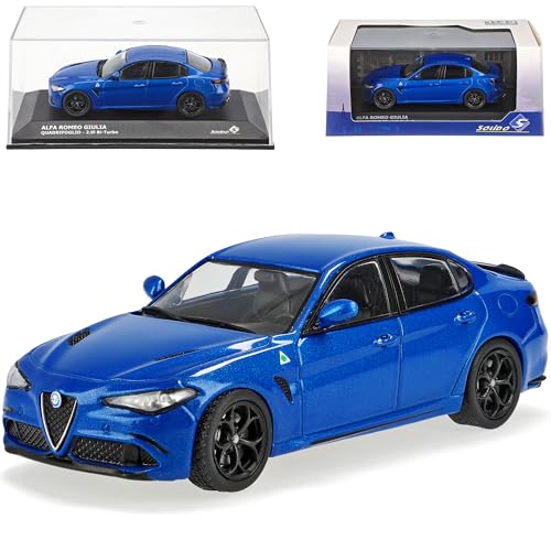 Alfa Romeo Giulia Quadrifoglio Typ 952 Limousine Misano Blau Metallic Neueste Generation Ab 2016 1/43 Solido Modell Auto mit individiuellem Wunschkennzeichen von Generisch