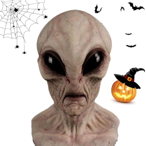 Alien Lustige Maske, Halloween Kopfmasken Deluxe Cosplay Gruseliger Horror Erwachsene Maskerade Skelett Masken für Halloween Dress Up (B) von Generisch