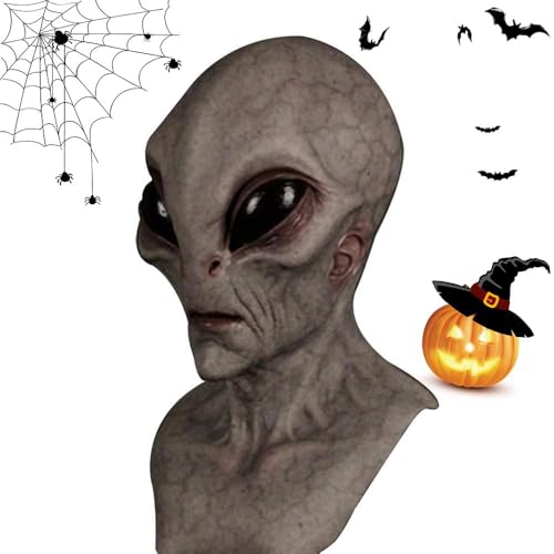 Alien Lustige Maske, Halloween Kopfmasken Deluxe Cosplay Gruseliger Horror Erwachsene Maskerade Skelett Masken für Halloween Dress Up (C) von Generisch