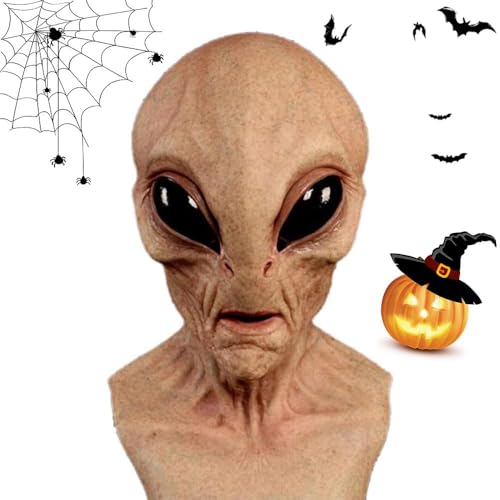 Alien Lustige Maske, Halloween Kopfmasken Deluxe Cosplay Gruseliger Horror Erwachsene Maskerade Skelett Masken für Halloween Dress Up (D) von Generisch