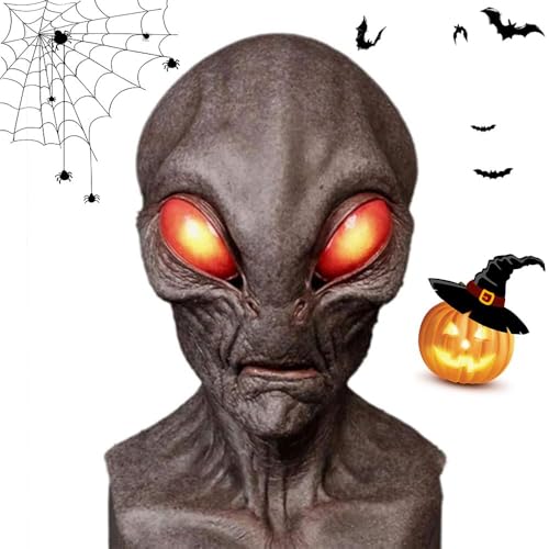 Alien Lustige Maske, Halloween Kopfmasken Deluxe Cosplay Gruseliger Horror Erwachsene Maskerade Skelett Masken für Halloween Dress Up (E) von Generisch