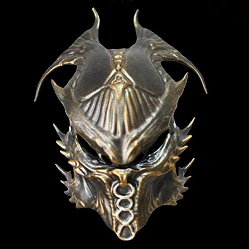 Alien Warrior Predator Cosplay Maske Harz Spiel Film Party Halloween Kostüm Maske Requisiten (Kupfer/C) von Generisch