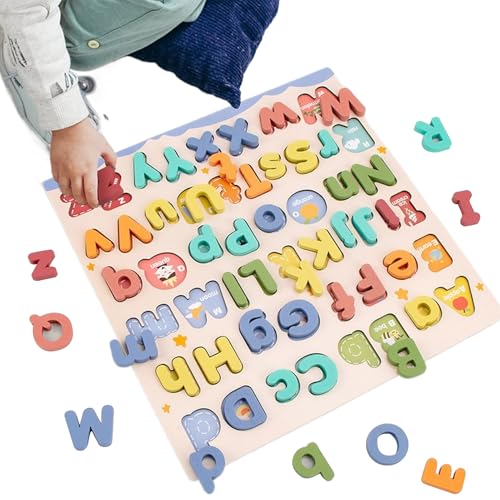 Alphabet Holz Puzzle | Kleinbuchstaben und Großbuchstaben Lernspielzeug für Kleinkinder - Zuordnungsspiel mit Bausteinen Brett interaktives Sinnespiel für Kindergarten Zuhause und Alphabet Holz Puzzle | Kleinbuchstaben und Großbuchstaben Lernspielzeug für Kleinkinder - Zuordnungsspiel mit Bausteinen Brett interaktives Sinnespiel für Kindergarten Zuhause und von Generisch
