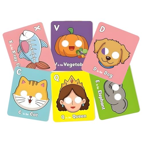 Alphabet Lernkarten | 26 Stück Große Buchstabenkarten - Lernspielzeug mit tierischem Alphabet für Kinder 3-6 Jahre Vorschule Kindergarten von Generisch