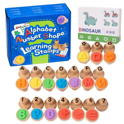Alphabet Number Stamp, Educational Flashcard Learning Toy, Portable Math Games, Interactive Preschool Teaching Tool, Fun Early Childhood Development Activity for Home & Classroom von Generisch