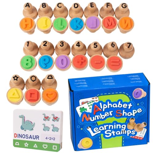 Alphabet Number Stamp, Educational Stamp Learning Toy, 7.28x2.8x6.18 inches Portable Math and Letter Recognition Game, Fun Early Learning Activity for Kids, Boys & Girls von Generisch