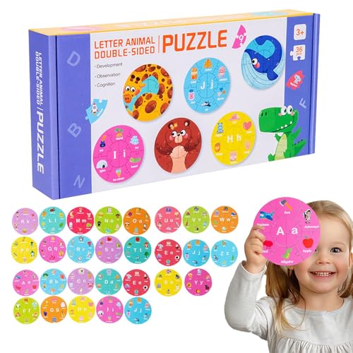 Alphabet Puzzle | Zahlen Lernspielzeug | Lernspielzeug Holz Doppelseitig Zum Zählen Lernen Für Kleinkinder Vorschulkinder von Generisch