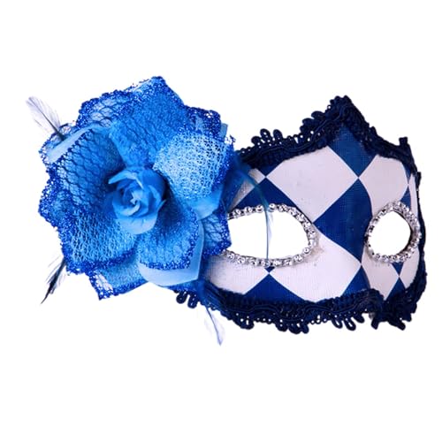 Amazon-Angebote,Maske,Venezianische Maske Maskenball Gesicht Verkleidung Damen Herren Venezianisch Hexenmaske Masken Kostüm Female Mask Masquerade,Blau,One Size von Generisch