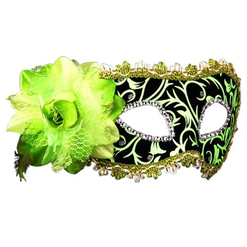 Amazon-Angebote,Venezianische Maske Damen,Venezianische Maske Damen Maskenball Gesicht Verkleidung Herren Masken Kostüm Karneval Deko Schwarze Masquerade Mask Schwarz,Grün,One Size von Generisch