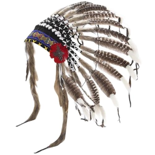 Amerikanische Kopfbedeckung im indischen Stil, mittelgroßer Feder-Kopfschmuck für Festivals, Maskeraden, Themen-Verkleidungsdekoration Amerikanische Kopfbedeckung im indischen Stil, mittelgroßer Feder-Kopfschmuck für Festivals, Maskeraden, Themen-Verkleidungsdekoration von Generisch