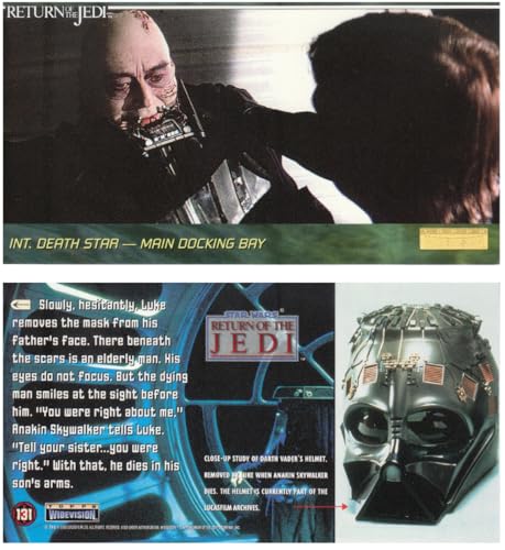 Anakin Skywalker/Darth Vader ohne Helm/Maske, S. Wars Die Rückkehr der Jedi-Ritter, Topps Widevision Premium Sammelkarte 131 aus dem Jahr 1995 von Generisch