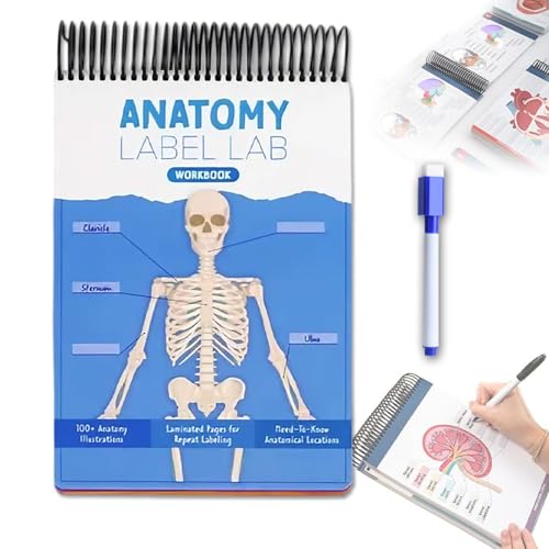Anatomy Label Lab Workbook,Skeleton Body Structure Diagram for Learning,100+ Full Color Label-Lab Workbook for Medical School Students Doctors Nurses,Educational Student Study Supply von Generisch