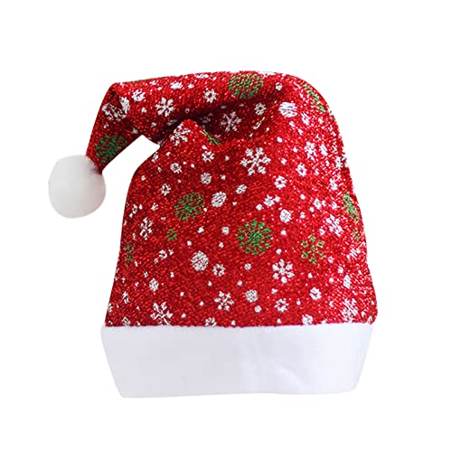And Santa Traditionelle Weihnachtsfeier Rot für Weihnachten Plaid Kostüm Hut Leder für Damen (Rot, Einheitsgröße) von Generisch